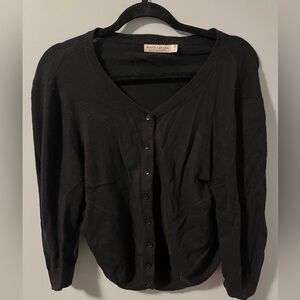Roots Black Wool blend Cardigan Sweater